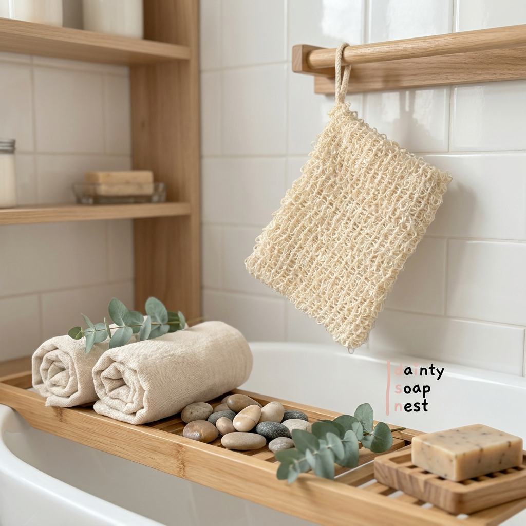 Natural Soap Saver Bag & Exfoliating Mitt