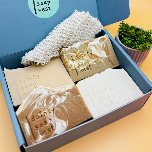 5-item eco gift box | natural fragrance-free face + body soap
