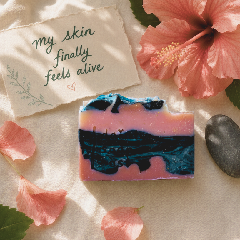 Richly Lush Hibiscus | Face + body natural handmade soap
