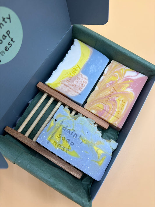 Shea butter soap eco gift box | unscented natural soap bars