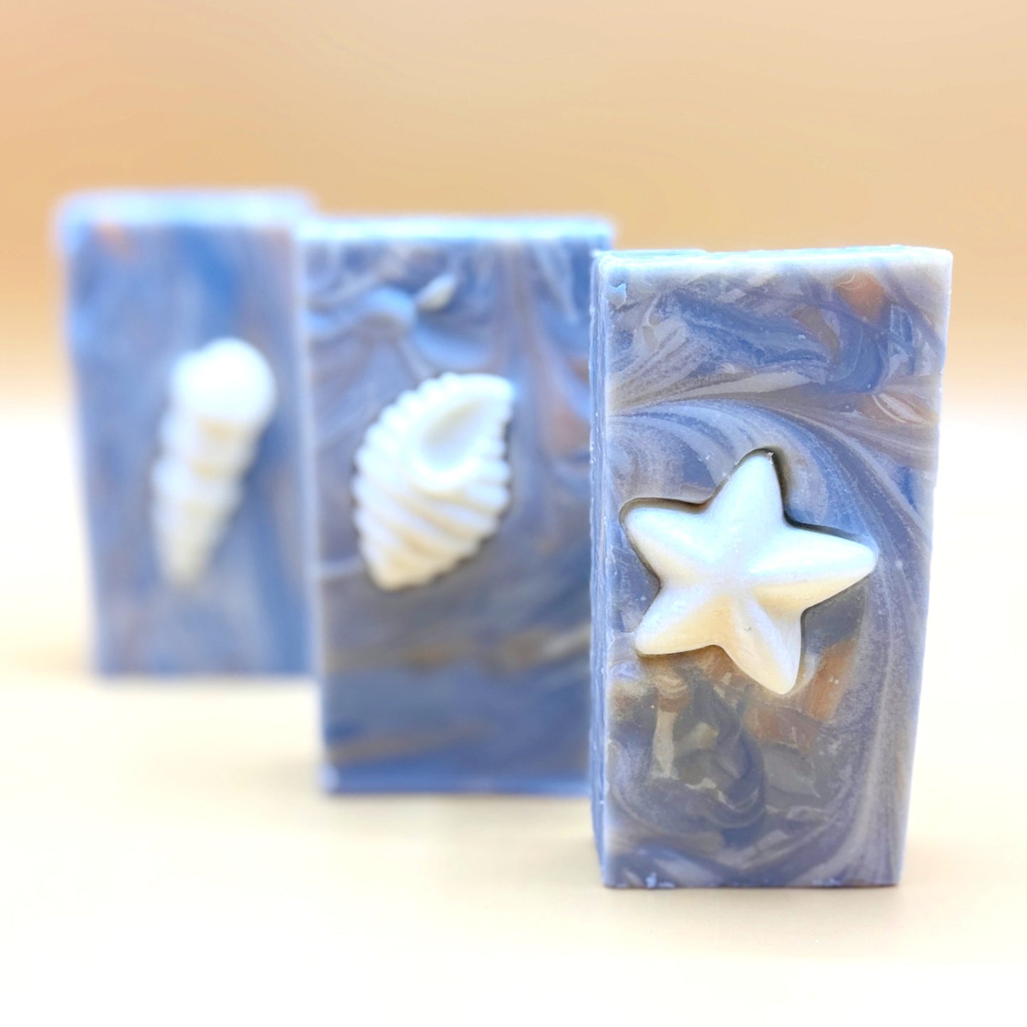 Ocean Swirl Cold process natural handmade soap