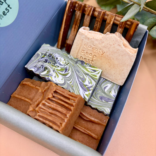 Clarifying Natural Soap Gift Box | Infused with charcoal and turmeric